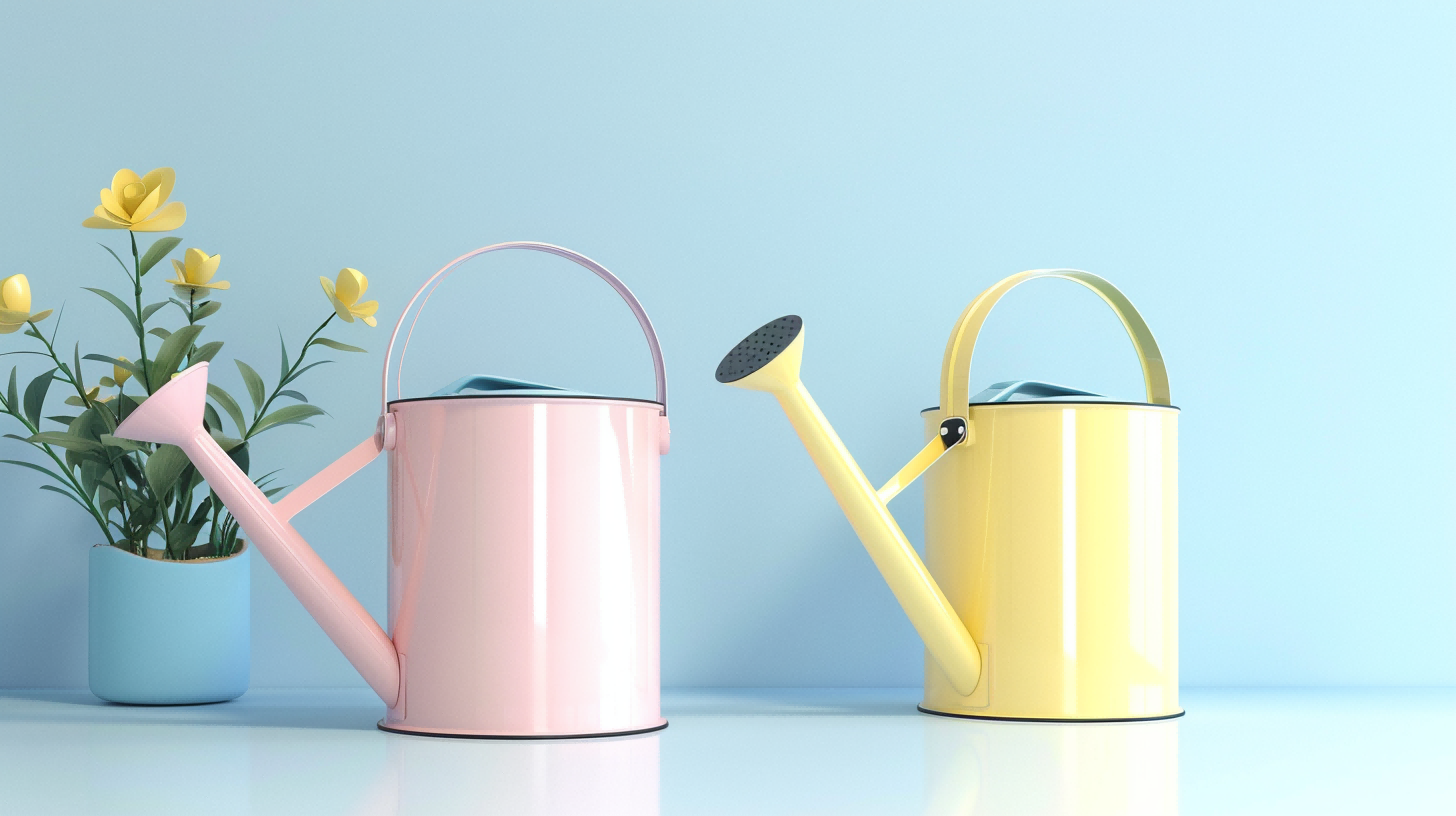 morden watering can with rose